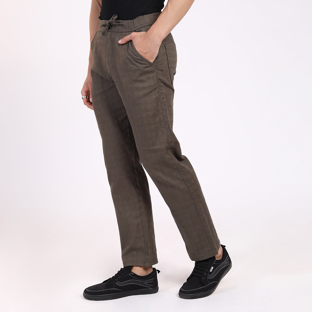 COFFEE LINEN PANTS 4916-1